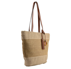 Sac porté épaule Mia & Joy en paille  Kateleen MJ2664 BEI/CAM, couleur Beige Camel, vue de profil