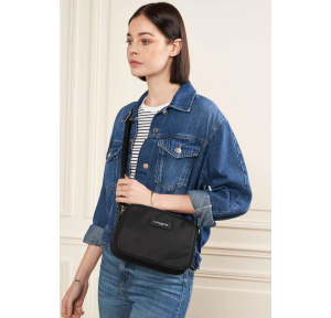 Sac trotteur zippé M Lancaster Basic Vita 510-76 Noir porté