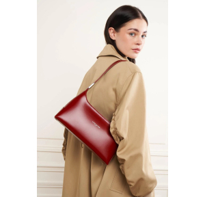 Sac besace baguette Lancaster Suave Ace 433-20 Carmin (Rouge foncé) porté