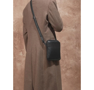 Sac porté travers Arthur & Aston en cuir Ange 2528-04 NOIR couleur Noir, porté