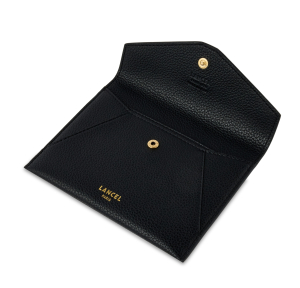 Enveloppe à rabat M Lancel en cuir grainé A1402210TU Noir ouvert