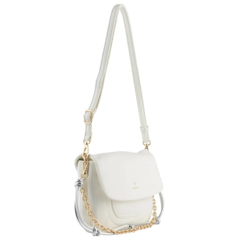 Sac porté travers Mia & Joy à rabat Rosie MJ2639-BLANC, vue de profil Sac porté travers Mia & Joy à rabat Rosie MJ2639-BLANC, vue de profil