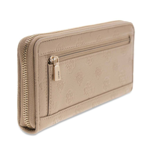 Portefeuille Guess zippé Anise SLG SWPD9916146 DKO couleur logo taupe foncé, vue de profil