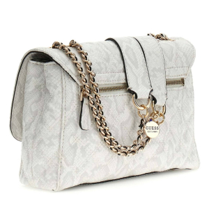 Sac bandoulière Guess imprimé logo Giully II HWKG967320 OFF, couleur Blanc crème (blanc / gris clair), vue de profil