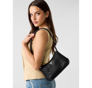 Sac porté épaule Guess effet grainé Darcy Logo HWBG991418 BLA couleur Noir, porté