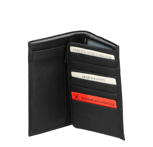 Grand portefeuille Arthur & Aston effet grainé Ange 2528-805-NOIR, ouvert