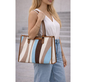 Sac cabas Mia and Joy Ally MJ2652 MAR/MUL couleur Marron multi, porté