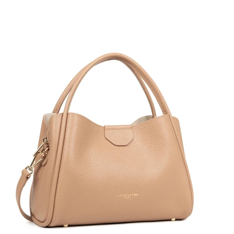 Sac à main Lancaster M Ida Double 470-84 NA/ CH BE couleur Naturel - In - Beige, vue de profil Sac à main Lancaster M Ida Double 470-84 NA/ CH BE couleur Naturel - In - Beige, vue de profil