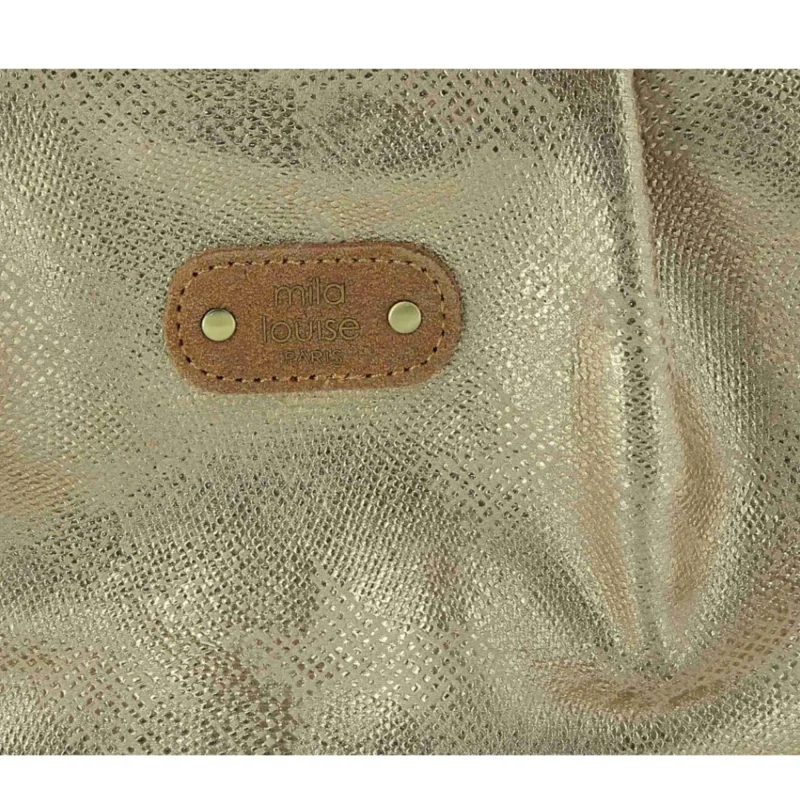 Sac bandoulière Mila Louise garni de cuir 16078PG2 18 couleur Camel, vue de près Sac bandoulière Mila Louise garni de cuir 16078PG2 18 couleur Camel, vue de près