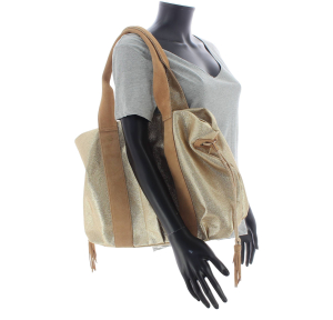 Sac shopping Mila Louise zippé 20204AR5 42 couleur Ambre, porté