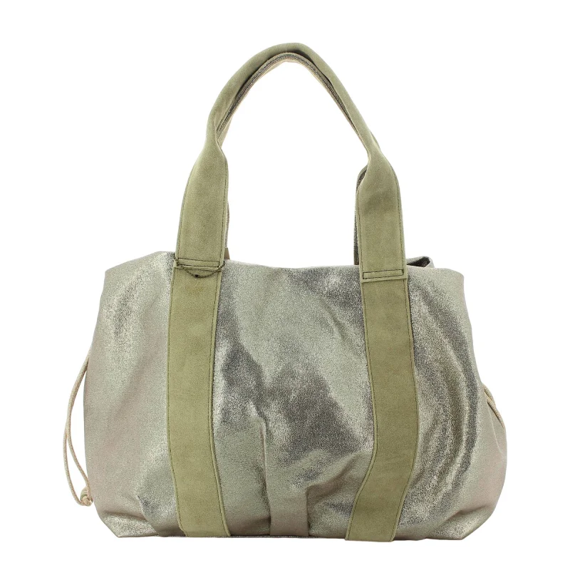 Sac shopping Mila Louise zippé 20204AR5 60 couleur Kaki, vue de dos Sac shopping Mila Louise zippé 20204AR5 60 couleur Kaki, vue de dos