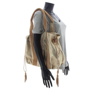 Sac porté épaule Mila Louise motif façon reptile 20204PG2 18, couleur Camel, porté