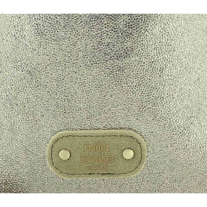 Petit sac bourse Mila Louise en textile garni de cuir 23050AR5 60 couleur Kaki, vue de près Petit sac bourse Mila Louise en textile garni de cuir 23050AR5 60 couleur Kaki, vue de près