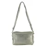 Sac bandoulière Mila Louise double zips 23673X 60, couleur Kaki, vue de dos Sac bandoulière Mila Louise double zips 23673X 60, couleur Kaki, vue de dos