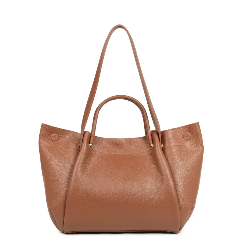 Maxi sac cabas Lancaster Foulonné Double Louisa 470-90 Camel intérieur Orange, vue de dos Maxi sac cabas Lancaster Foulonné Double Louisa 470-90 Camel intérieur Orange, vue de dos