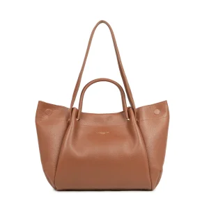 Maxi sac cabas Lancaster Foulonné Double Louisa 470-90 Camel intérieur Orange, vue de face