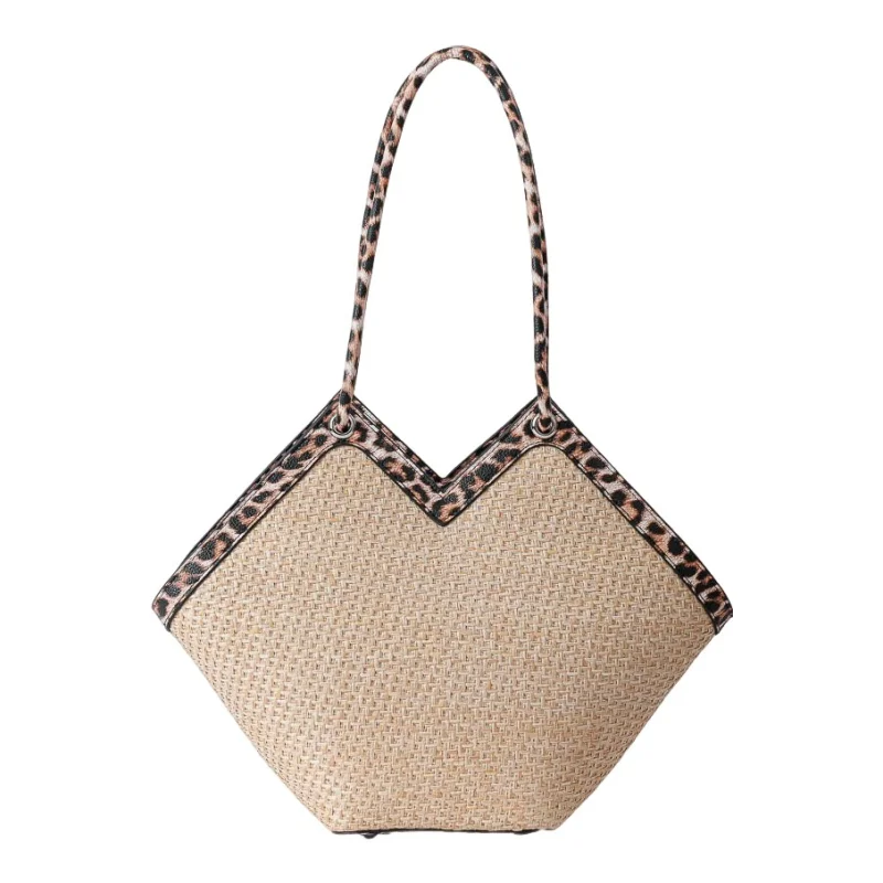 Petit sac cabas Mac Alyster Saint Raphael effet raphia 3002-LEOPARD dos Petit sac cabas Mac Alyster Saint Raphael effet raphia 3002-LEOPARD dos