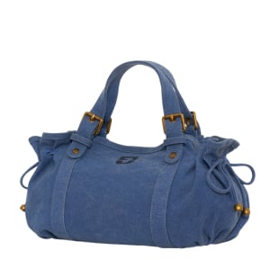 Sac à main Gerard Darel en coton délavé 18H DDS67D489000, couleur Outremer (Bleu jean) côté