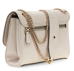 Sac bandoulière Guess imprimé logo Anise HWPD991621 STL, couleur Logo Stone (crème), vue de profil