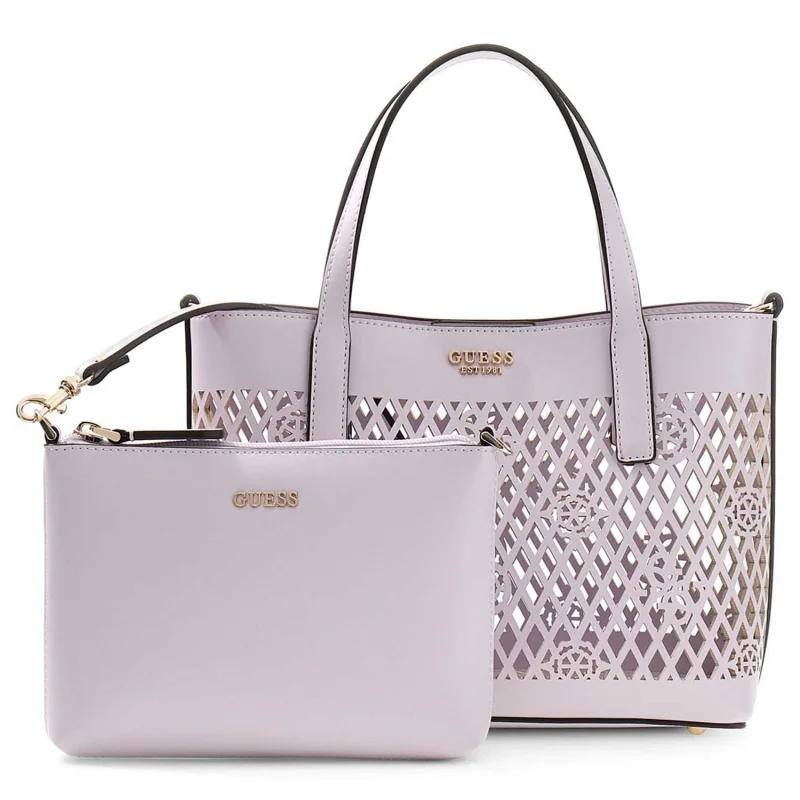Sac à main Guess 2 en 1 Letty HWPG991175 LIL, couleur Lilas, vue de face avec pochette Sac à main Guess 2 en 1 Letty HWPG991175 LIL, couleur Lilas, vue de face avec pochette
