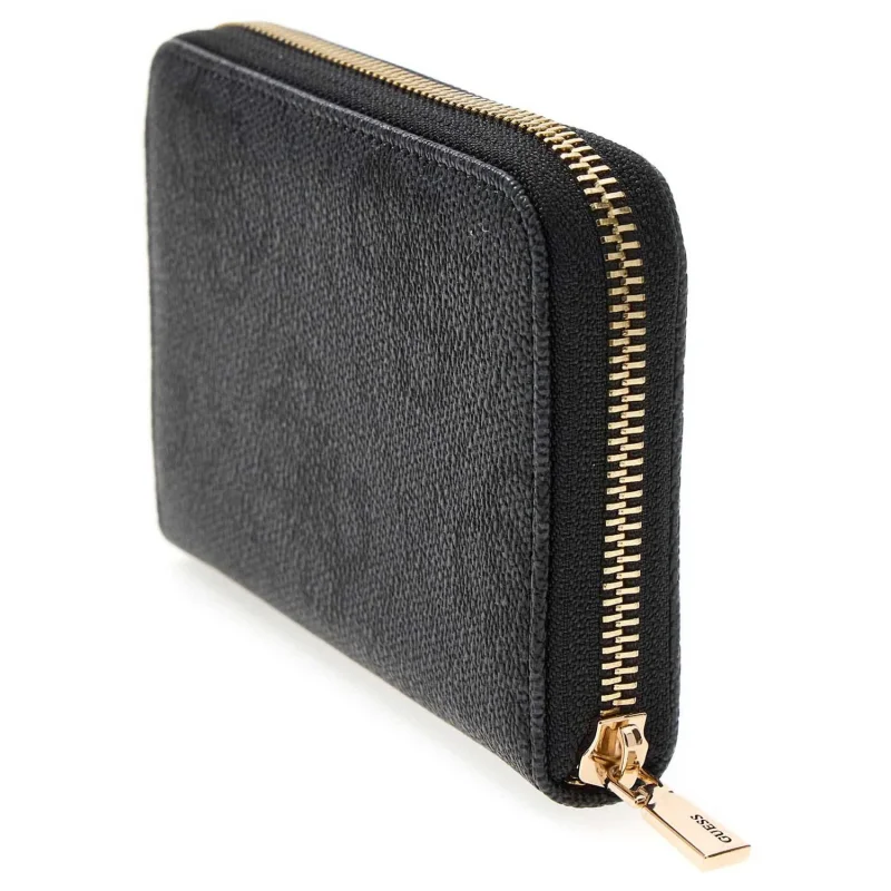 Portefeuille Guess imprimé logo zippé Janie SWOS992414 CLO, couleur Logo Coal (gris foncé / noir), vue de profil Portefeuille Guess imprimé logo zippé Janie SWOS992414 CLO, couleur Logo Coal (gris foncé / noir), vue de profil