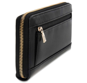 Portefeuille Guess zippé Janie SLG SWVG9910146 BLA, couleur Noir, vue de profil