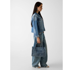 Sac à main Guess effet jeans Jodi HWDM976922 DMU couleur Bleu, porté
