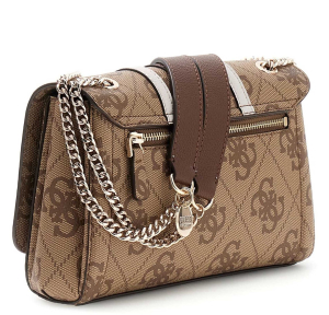Sac bandoulière Guess imprimé logo Noelle II HWSS967221 LGW, couleur Logo latte / marron, vue de profil