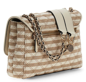 Sac bandoulière Guess convertible à rabat Giully II HWAG967320 TMU, couleur Taupe multi, vue de profil