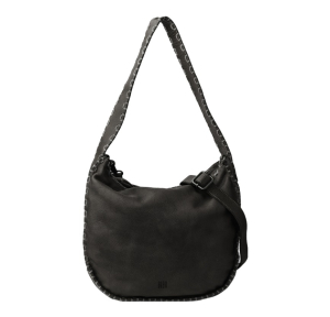 Sac hobo porté épaule Biba Sandown en cuir lavé SON1L BLACK (Noir)
