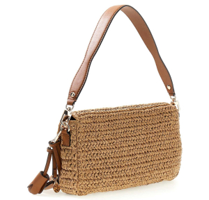 Sac bandoulière Guess à rabat Ofelia HWWG992319 NTC, couleur Naturel/cognac, vue de profil