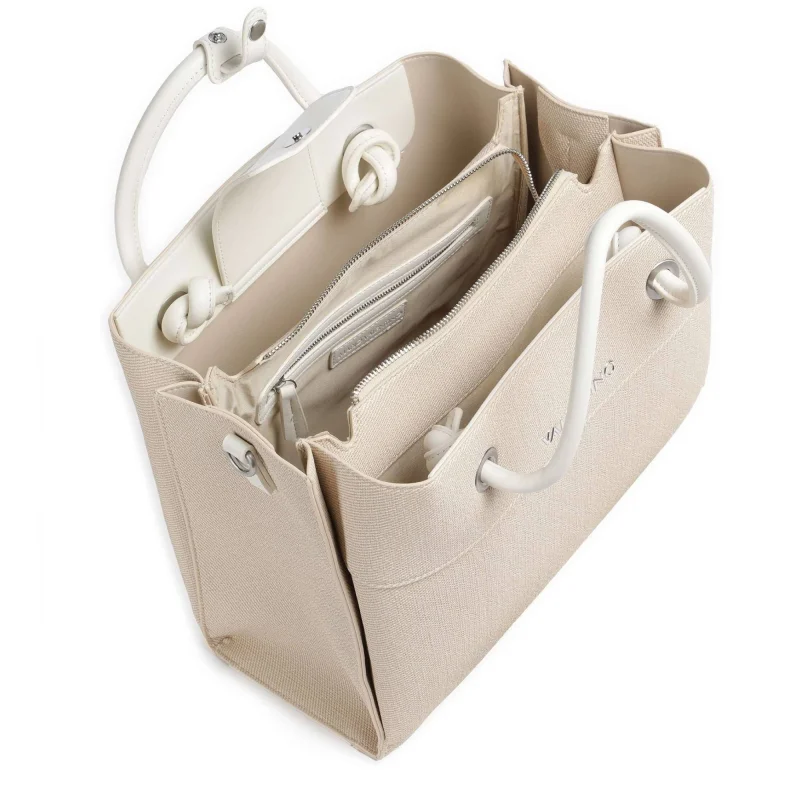Sac à main Valentino Bags bicolore Alexia VBSA0D02 105 couleur Naturale/offwhite, ouvert Sac à main Valentino Bags bicolore Alexia VBSA0D02 105 couleur Naturale/offwhite, ouvert