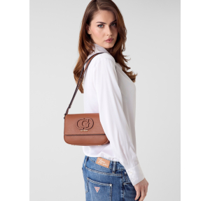 Sac bandoulière Guess Isola effet grainé HWBG9905210-COG Cognac (Marron) porté