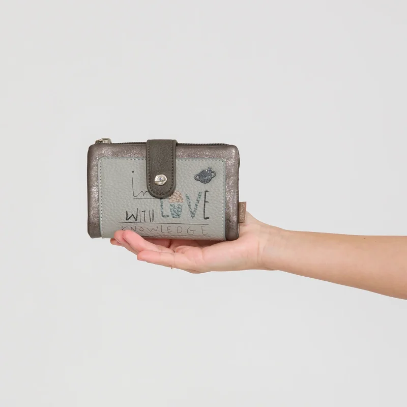 Portefeuille Anekke souple Sophia RFID 42809-912 couleur Gris , porté dos Portefeuille Anekke souple Sophia RFID 42809-912 couleur Gris , porté dos