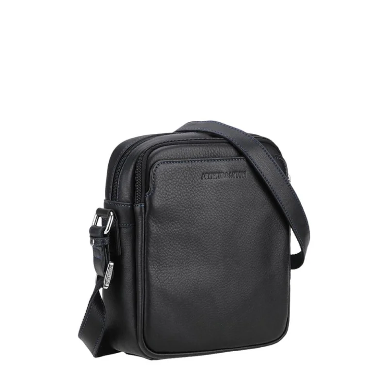 Grande sacoche homme Arthur & Aston Ange cuir 2528-07 NOIR couleur Noir, vue de profil Grande sacoche homme Arthur & Aston Ange cuir 2528-07 NOIR couleur Noir, vue de profil