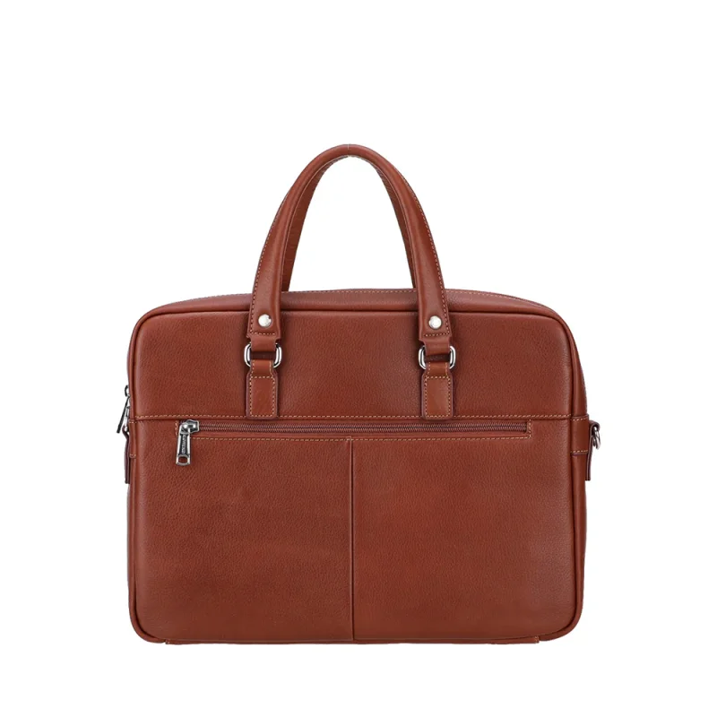 Porte documents Arthur & Aston S en cuir grainé Ange 2528-01-COGN, couleur Cognac, vue de dos Porte documents Arthur & Aston S en cuir grainé Ange 2528-01-COGN, couleur Cognac, vue de dos