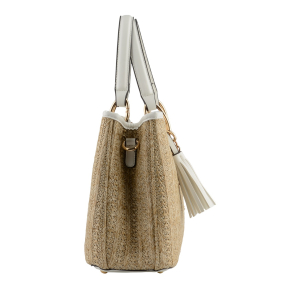Sac porté main Prudence 292584BEI/BLC Beige / Blanc Francinel Vue de profil