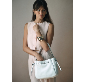 Sac porté épaule Amelie en cuir grainé 22992BLANC Blanc Francinel Vue mannequin