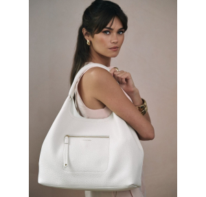 Grand sac shopping Myriam effet grainé 292515BLANC Blanc Francinel Vue mannequin