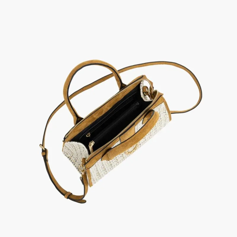 Petit sac cabas Lollipops en coton tressé Shai S310045 2 couleur Camel, ouvert Petit sac cabas Lollipops en coton tressé Shai S310045 2 couleur Camel, ouvert