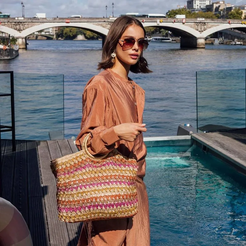 Sac cabas Lollipops tricoté à la main Sean S310162 1 couleur Multicolore, porté Sac cabas Lollipops tricoté à la main Sean S310162 1 couleur Multicolore, porté