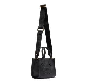 Mini Sac cabas zippé double porté en cuir grainé 18x16x7 cm A14078 10 Noir Lancel Vue de côté