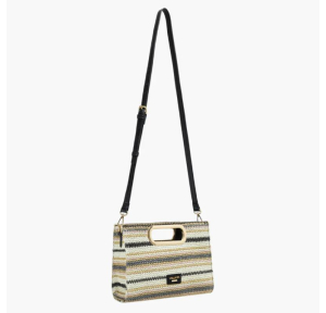 Petit sac à main Lollipops en paille tressée Sartene S310033-1, couleur Noir, vue de profil