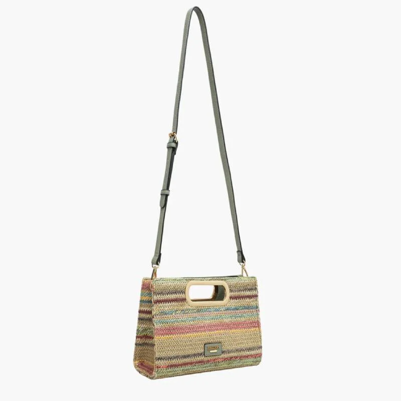 Petit sac à main Lollipops en paille tressée Sartene S310033-3, couleur Vert, vue de profil Petit sac à main Lollipops en paille tressée Sartene S310033-3, couleur Vert, vue de profil