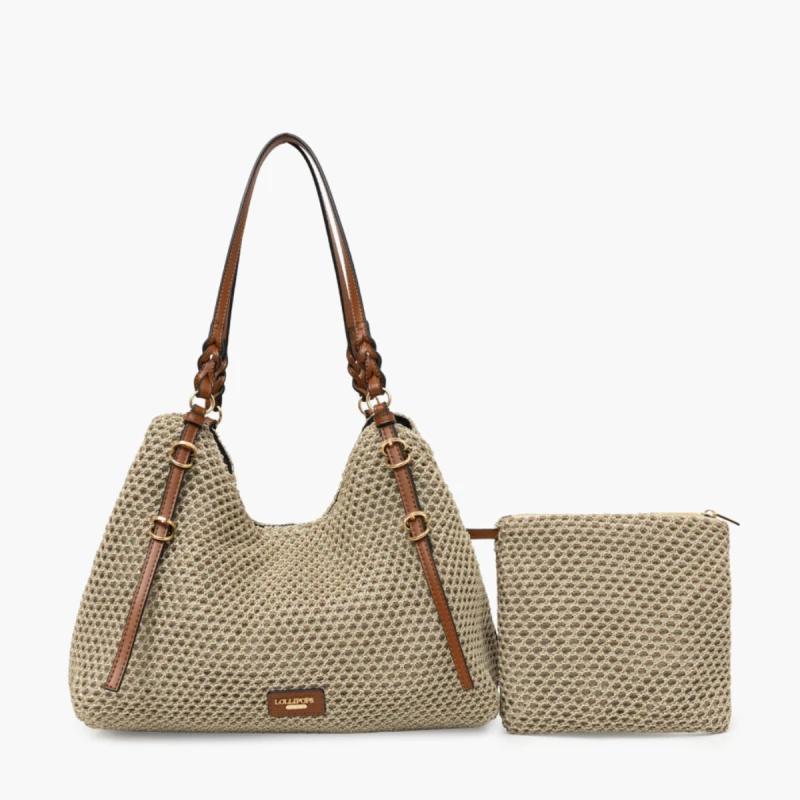 sac cabas shopper lollippops S-ringo S310511-1 couleur doré vue de face. sac cabas shopper lollippops S-ringo S310511-1 couleur doré vue de face.