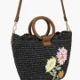 Sac panier Lollipops en paille Sybile S310313 2 couleur Noir, vue de près Sac panier Lollipops en paille Sybile S310313 2 couleur Noir, vue de près