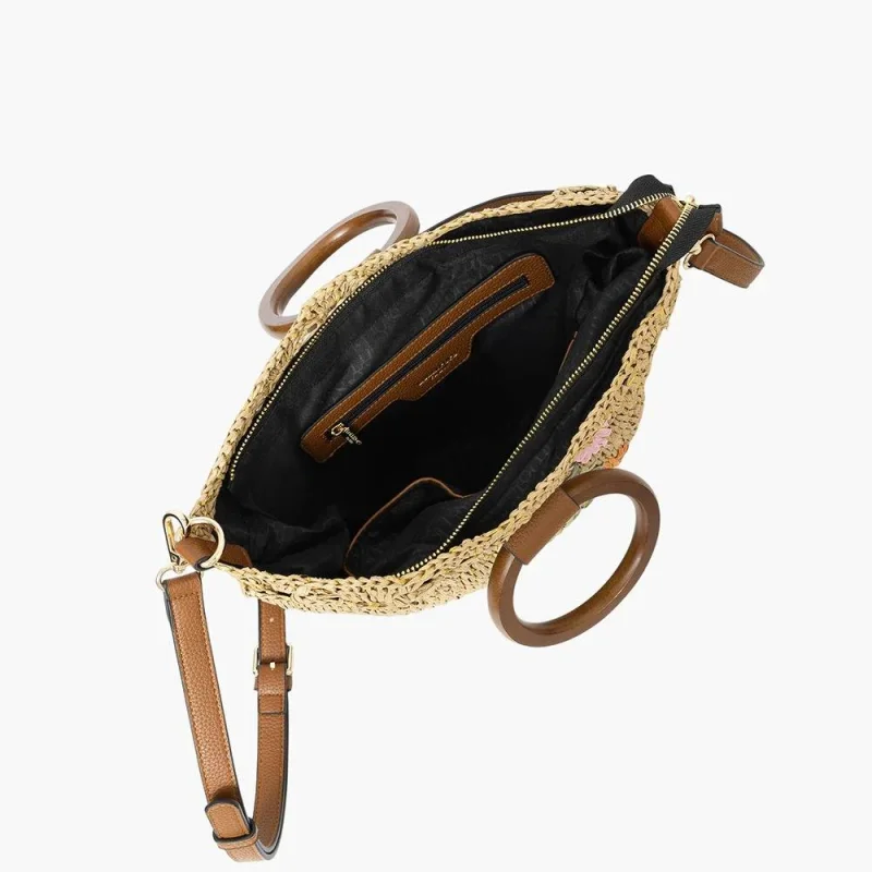 Sac panier Lollipops en paille Sybile S310313 1 couleur Beige, ouvert Sac panier Lollipops en paille Sybile S310313 1 couleur Beige, ouvert