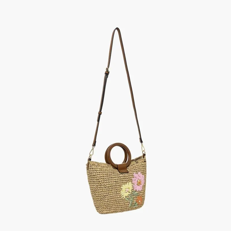Sac panier Lollipops en paille Sybile S310313 1 couleur Beige, vue de profil Sac panier Lollipops en paille Sybile S310313 1 couleur Beige, vue de profil
