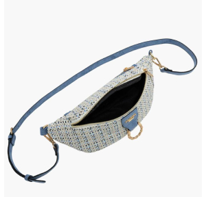 Sac banane Lollipops tressé Shai S310042-1, couleur Bleu, ouvert