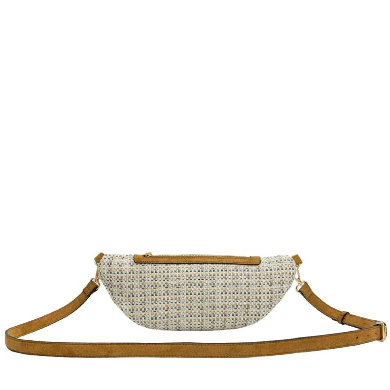 Sac banane Lollipops tressé Shai S310042-2, couleur Camel, vue de dos Sac banane Lollipops tressé Shai S310042-2, couleur Camel, vue de dos